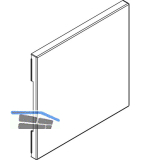 HAWA Toplock Abdeckkappe blind eckig f�r Gegenkasten Kunststoff Edelstahl-Effekt