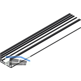 HAWA Junior GP Boden-/Wandprofil Festverglasung L=6000 mm Alu Edelstahl-Effekt