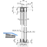 HAWA-Junior 40/GP Laufschienenset Festverglasung L=6000 mm Alu silber eloxiert