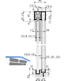 HAWA Junior 80/GP Laufschienenset Festverglasung L=6000 mm Alu silber eloxiert