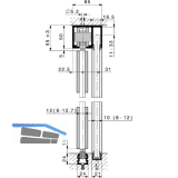 HAWA Junior 120/GP Laufschienenset Festverglasung L=6000 mm silber eloxiert