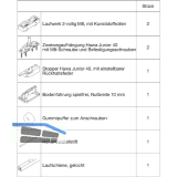 HAWA Junior 40/Z Beschlagset Holz Laufschiene L=2000 mm silber