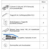 HAWA Junior 160/B Beschlagset Holz ohne Laufschiene