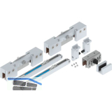 HELM GT-S 150 Beschlagset Glas 8-12,76 mm Einzugsd�mpfung 80kg silber eloxiert