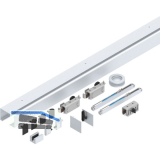 HELM GT-L 50 Beschlagset Glas 8-10 mm L=2000 mm Wand 50 kg Alu silber eloxiert