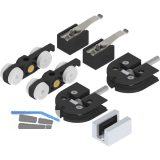 SOLIDO 100 Beschlagset Glas Punktbefestigung 12-12,76 mm F�hrung silber eloxiert