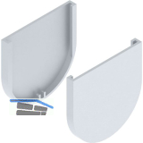 SOLIDO 100 Abdeckkappen-Set Glas Punktbefestigung rund silber