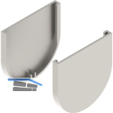 SOLIDO 100 Abdeckkappen-Set Glas Punktbefestigung rund Edelstahl-Effekt