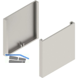 SOLIDO 100 Abdeckkappen-Set Glas Punktbefestigung eckig Edelstahl-Effekt