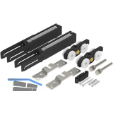 HELM 140 Beschlagset Holz mit Einzugsd�mpfung beidseitig ohne Laufschiene