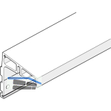 Winkeltragprofil HAWA-Frontslide 60/A und 60/matic f. 1-Ebene, auf Ma�, silber
