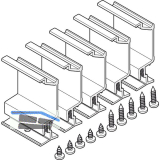Blendenbefestigungsteile HAWA-Frontslide 60/A, 60/matic, f�r Abdeckblende, Alu