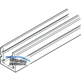 F�hrungsschiene Variofold 80/H ungebohrt, auf Ma�, silber eloxiert