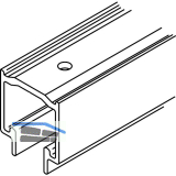 Laufschiene HAWA-Centerfold/Variofold 80/H, auf Ma�, Aluminium farblos eloxiert