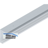 HELM GT-S 150 Laufschiene Deckenmontage auf Ma� silber eloxiert