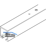 HAWA-Junior 80/100 Laufschiene Deckenmontage L=6000 mm auf Ma� Edelstahl-Effekt