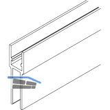 HAWA Junior 80/G Telescopic Trag-Glashalteprofil f�r Glas 10 mm L=6500 mm silber