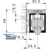 HAWA Junior 80 Glas Winkelprofil Wandmontage auf Ma� silber eloxiert