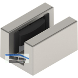 HELM Bodenf�hrung SmartGuide G spielfrei f�r Glas 8-12,76 mm Edelstahl-Effekt