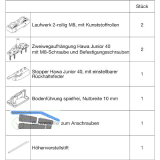 HAWA Junior 40/Z Beschlagset Holz ohne Laufschiene