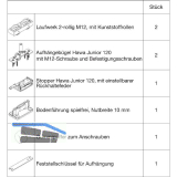 HAWA Junior 120/A Beschlagset Holz ohne Laufschiene