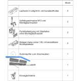 HAWA Junior 120/GP Beschlagset Glas ESG/VSG 8-12 mm ohne Laufschiene