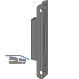 Schlie�blech STV f�r Schwenkriegel, 140 x 28 x 11mm, silber