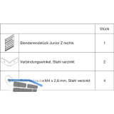 HAWA Junior 100/Z Abdeckkappen-Set zu Clipblende 66 mm rechts silber (30144)