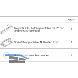 HAWA Junior 100/B Grundbeschlagset Holz ohne Laufwerk Tragschraube 20 mm l�nger