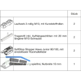 HAWA Junior 100/B Beschlagset Holz SoftStop Tragschraube 20 mm l�nger (30230)