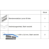 HAWA-Junior 100/B Abdeckkappen-Set Clipblende 53 mm links silber (30145)