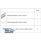 HAWA-Junior 100/B Abdeckkappen-Set Clipblende 53 mm rechts silber (30146)