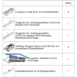 HAWA Junior 100/B-Pocket Beschlagset Holz SoftStop Schraube 20 mm l�nger (30259)