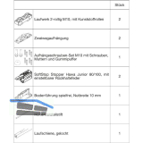 HAWA Junior 100/Z Beschlagset Holz SoftStop Laufschiene L=2500 mm silber