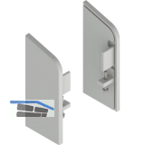 HELM 150 Abdeckkappe W Wandmontage links RAL 7035 lichtgrau