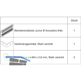 HAWA-Junior 100/B Acoustics Abdeckkappen-Set Clipblende 95 mm links silber