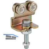 Rollapparat HELM 386 zweipaarig mit Drehlager, Stahl verzinkt, gelb