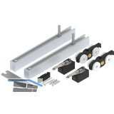 HELM 140 Beschlagset Holz minimale Einbauh�he mit Stopper ohne Laufschine