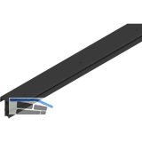 SOLIDO/HELM Anschlagschiene zu Anschlagkasten L=2500 mm auf Ma� schwarz matt