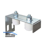 Torf�hrung verstellbar mit 2 Kunststoffrollen � 40 mm, Stahl verzinkt