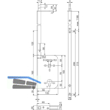 Schiebet�r Stangenschloss Silent Stop, PZW, DM 60, Stulp 315 x 16 mm, verzinkt