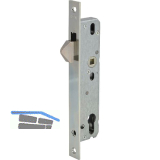 Schiebet�rschloss mit Hakenfalle, PZW, DM 30, VK 8 mm, eckig, silber verzinkt