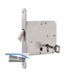 Schiebet�rschloss m. vernickeltem Bogenriegel, BB, DM 55, Stulp rund, Edelstahl