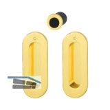HOPPE Schiebet�rmuschel Set M472 - BL, ovale Rosette, Messing, poliert lackiert