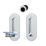 HOPPE Schiebet�rmuschel Set M472 - BL, ovale Rosette, Messing verchromt