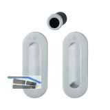 HOPPE Schiebet�rmuschel Set M472 - BL, ovale Rosette, Messing verchromt matt