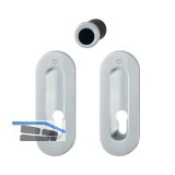 HOPPE Schiebet�rmuschel Set M472 - PZ, ovale Rosette, Messing verchromt matt