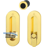 HOPPE Schiebet�rmuschel Set M472 - WC, ovale Rosette, Messing poliert lackiert