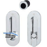 HOPPE Schiebet�rmuschel Set M472 - WC, ovale Rosette, Messing verchromt