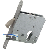 Schiebet�rschloss m. vernickeltem Bogenriegel, PZ, DM 65, Stulp rund, Edelstahl